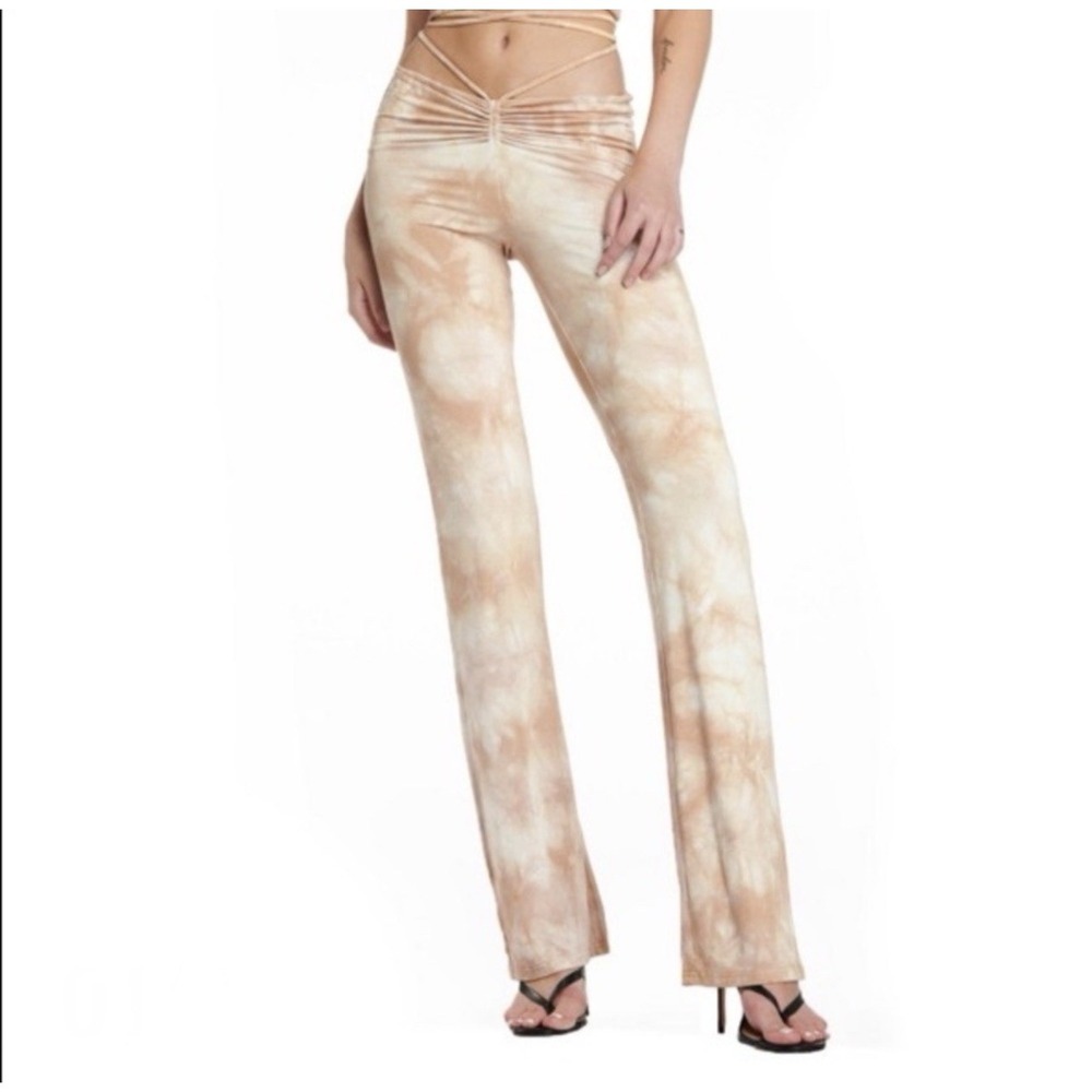 I.AM.GIA. Halo Pants Sz Small Tie Dye Straight Leg Bamboo V Waist Festival *READ